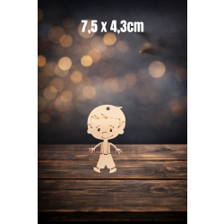 Chłopczyk 7,5cm, zarys, z otworem, sklejka 3mm